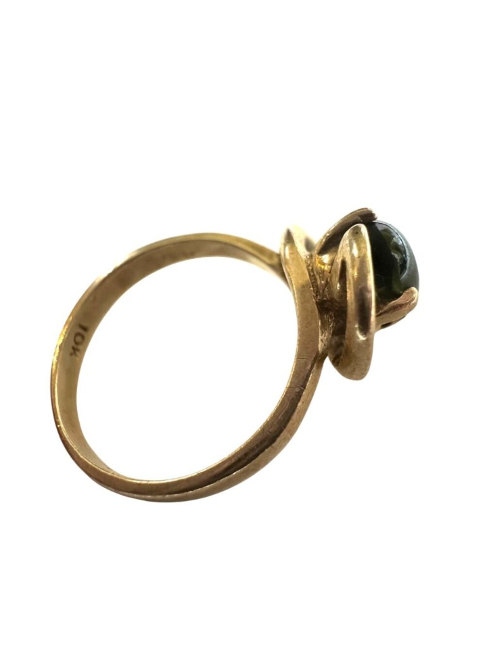 Vintage 10k Gold Ring With Dark Sapphire Oval Design Size 6 - Picture 4 of 7